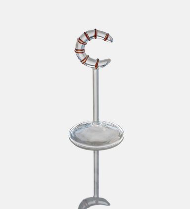 Clear Glass Moon Stand Decorative