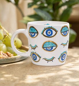 Noorena Multiple Evil Eye Ceramic Mug, Model View