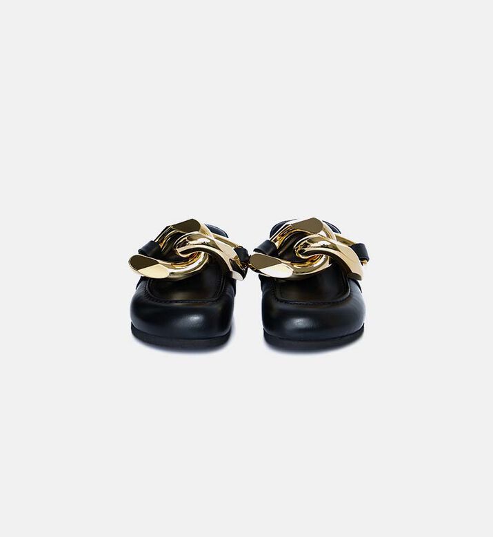 Leather Chain Loafer Mules