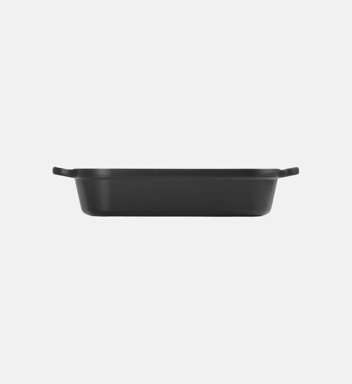 Le Creuset Cast Iron Rectangular Oven Dish, Black, 37-cm, Packshot View