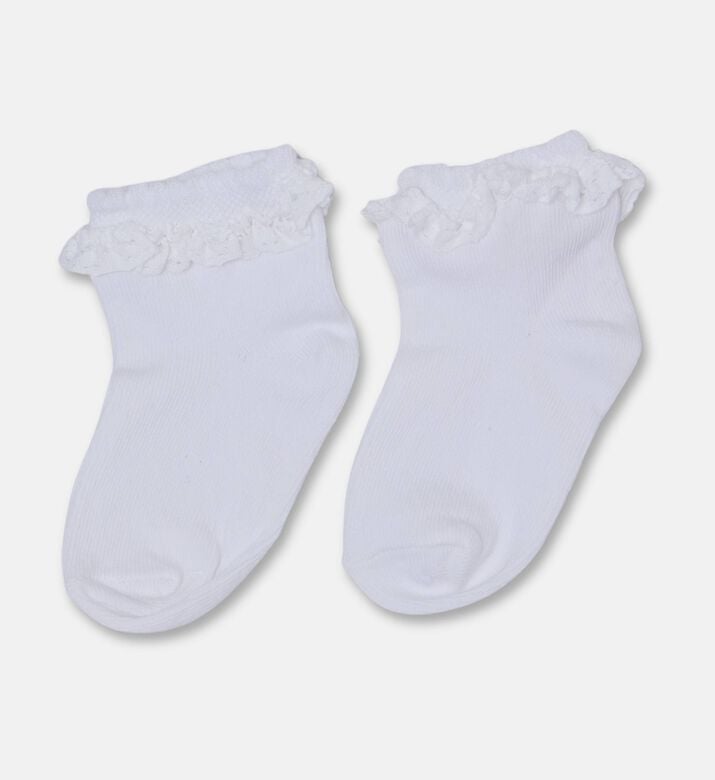 Tartine et Chocolat Cotton Lace-details Socks, White, 19-20m, Packshot View