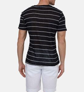 تيشيرت مخطط قطن بياقة دائرية