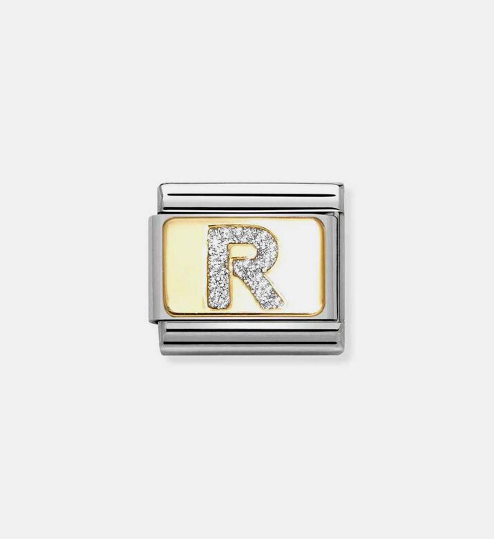 Composable Classic Link Silver Glitter Letter R Charm