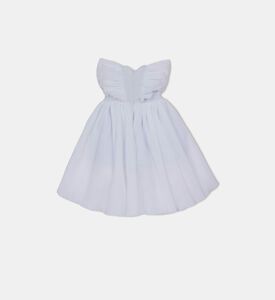 Tulle Ruffled-sleeve Asymmetric Dress