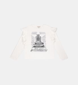 تي شيرت قطني مطبوع بكشكشة