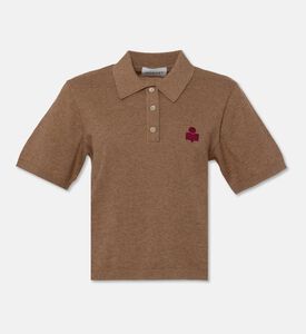 Isabel Marant Althea Embroidered Logo-detail Knit Polo Shirt, Packshot View