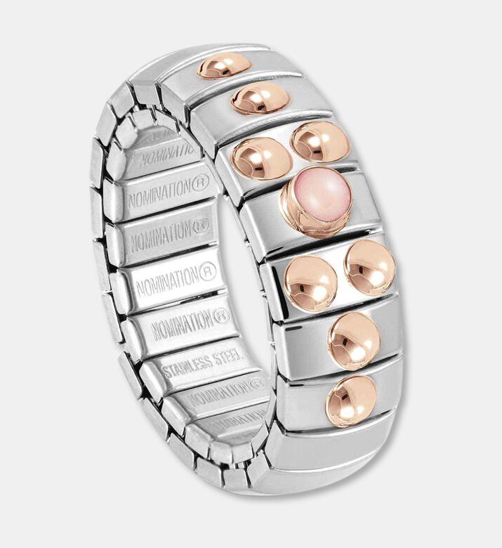 Nomination Rose Gold Accents Pink Stone Silver-tone Band, Packshot View