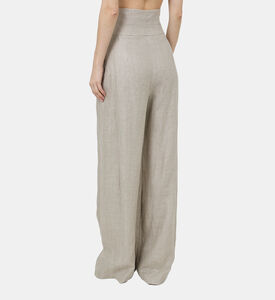 بنطال لو بطيّات عالي الخصر قنب