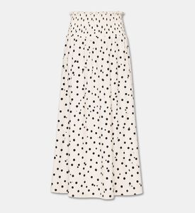 Samsoe Smocked Polka-dot Midi Skirt, Off-white, S, Packshot View