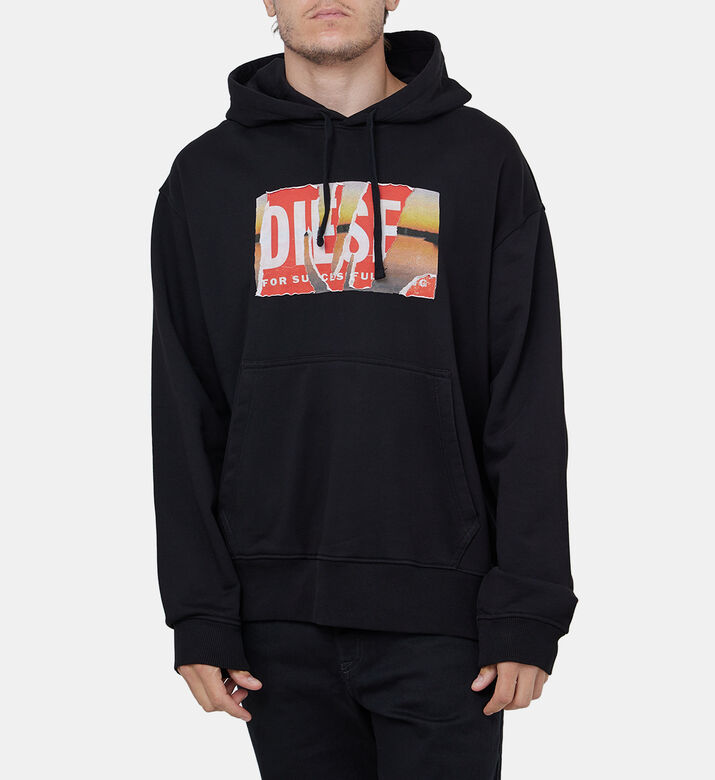 Cotton Jersey Graffiti Logo Hoodie
