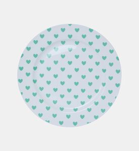 طبق مستدير بطبعة قلوب