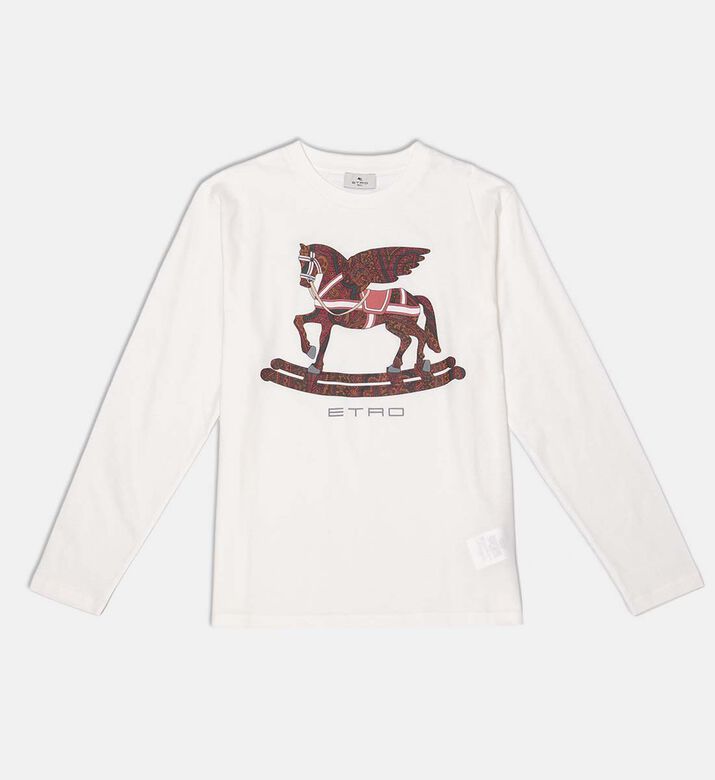 Cotton Horse-print Logo T-shirt