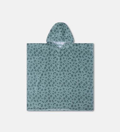 Green Leopard-print Beach Poncho Towel