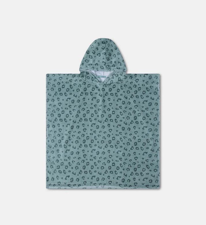 Green Leopard-print Beach Poncho Towel