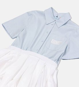La Mia Bambina Short-sleeve Shirt Pleated Dress, Blue, 10y, Packshot View