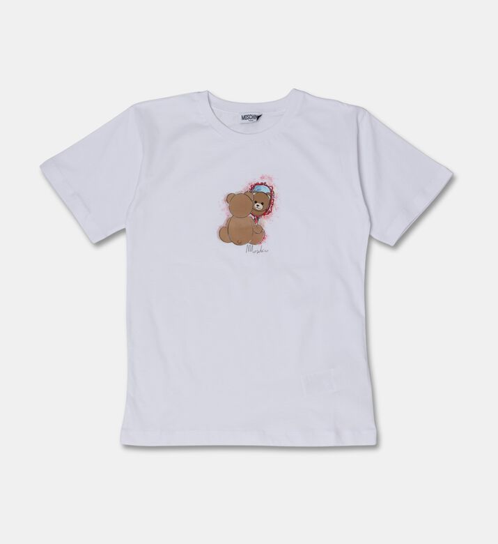 Moschino Kids Graphic Crewneck Cotton T-shirt, Packshot View