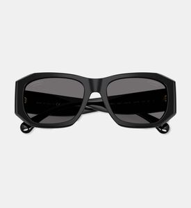 Chanel Acetate Rectangular Havana Sunglasses, Black, Packshot View