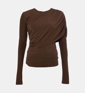 بلوزة طويلة الأكمام بقصّة ملفوفة