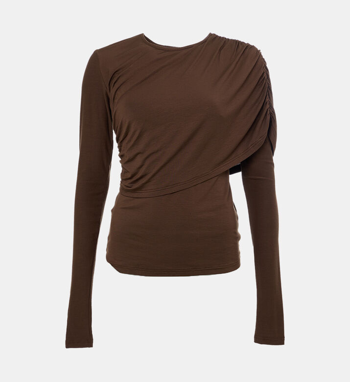 Draped Long-sleeve Top