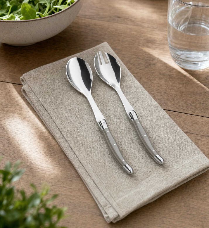 Lou Laguiole Wooden Box 2-piece Salad Cutlery Set, Model View