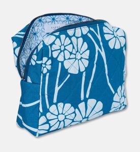 Karma on the Rocks Kiku Blue Medium Makeup Pouch, Packshot View