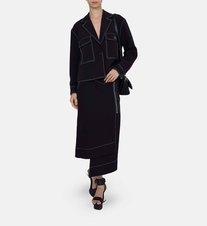 Notch Lapel Long-sleeve Jacket