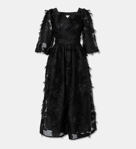 Poca and Poca Feather Detail Long-sleeve Dress, Packshot View