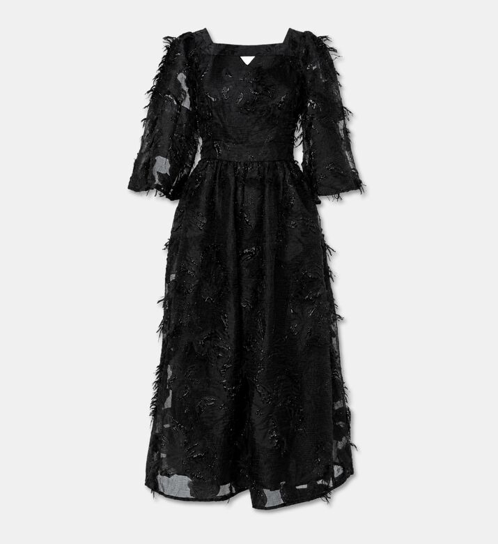 Poca and Poca Feather Detail Long-sleeve Dress, Packshot View