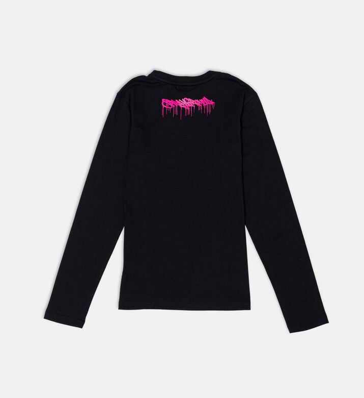 قميص طويل الأكمام بطبعة فم قرش