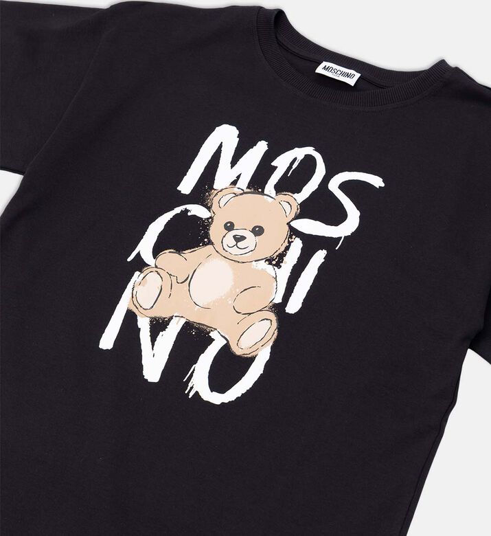 Teddy Bear-print Short-sleeve T-shirt Dress