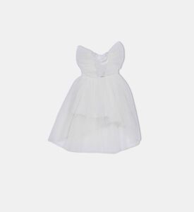 فستان بأكمام مكشكشة تول للبنات