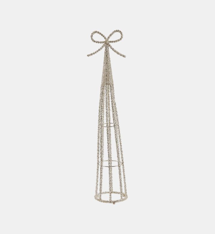 Edg Bow-design Cone-shape Decoration, Silver, 66-cm, Packshot View