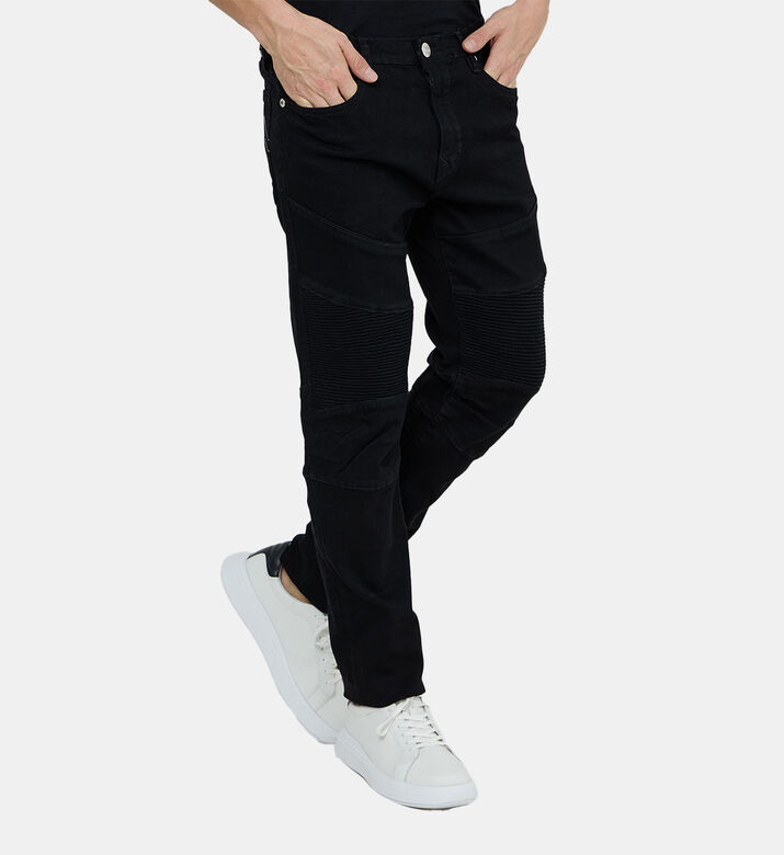 Moto-inspired Denim Pants