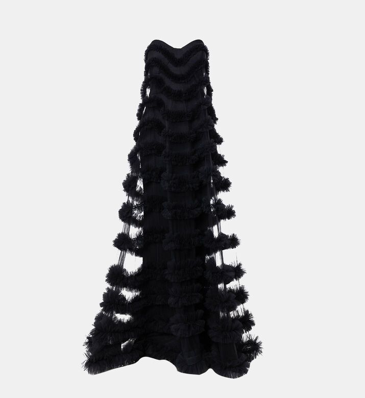 Ruffle Bandeau Maxi Dress