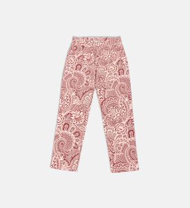 بنطال قطن بقصّة مستقيمة بطبعة بيزلي