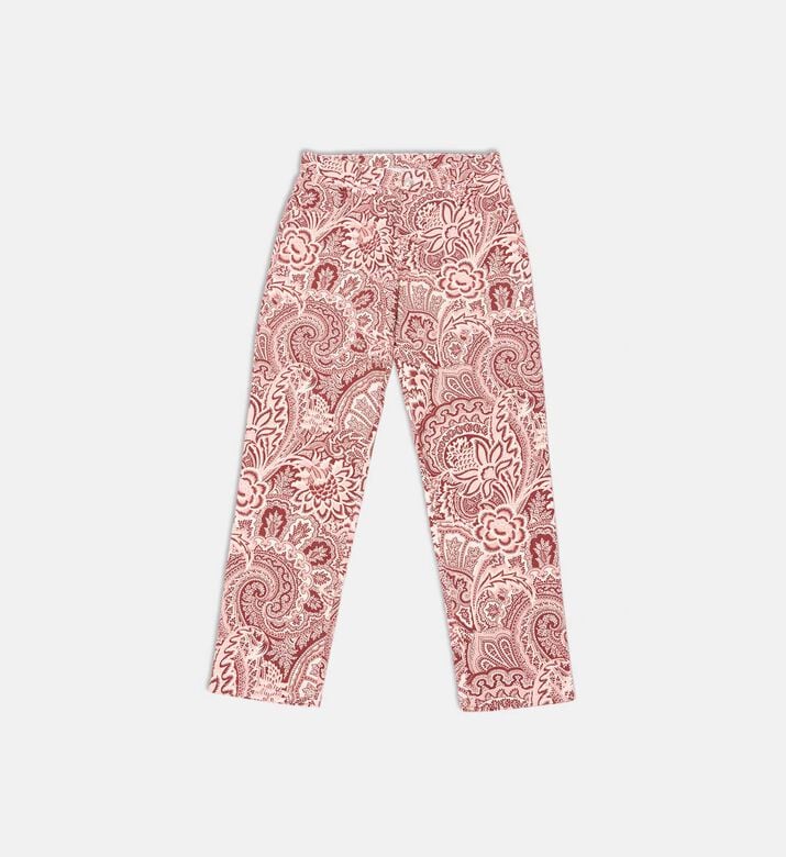 Cotton Paisley-print Straight Pants