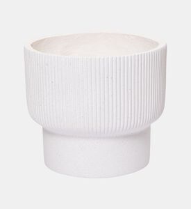 Fiber Clay Ribbed Top Planter