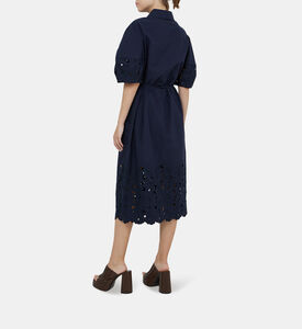 Cutwork Short Sleeve Midi Dress