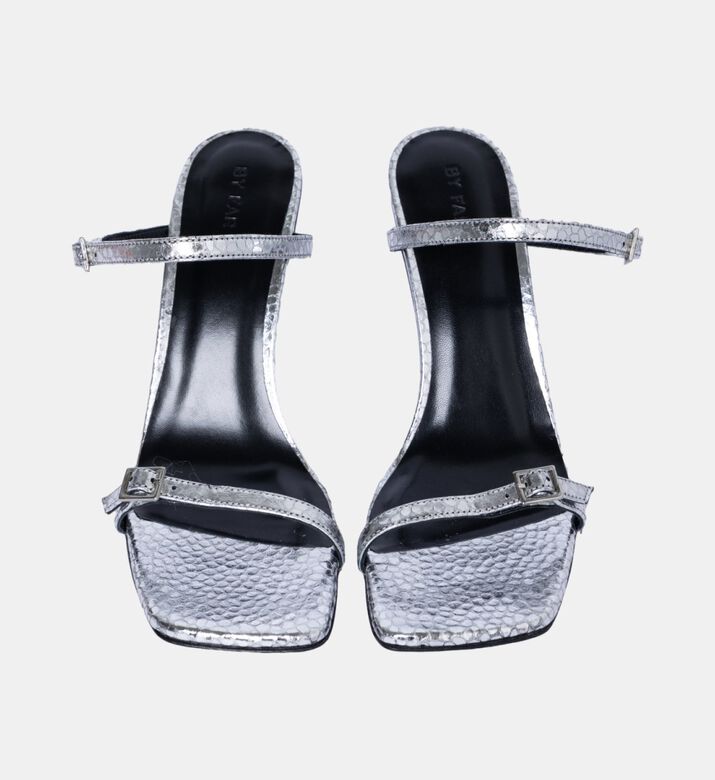 Flick Leather Square Toe Heels