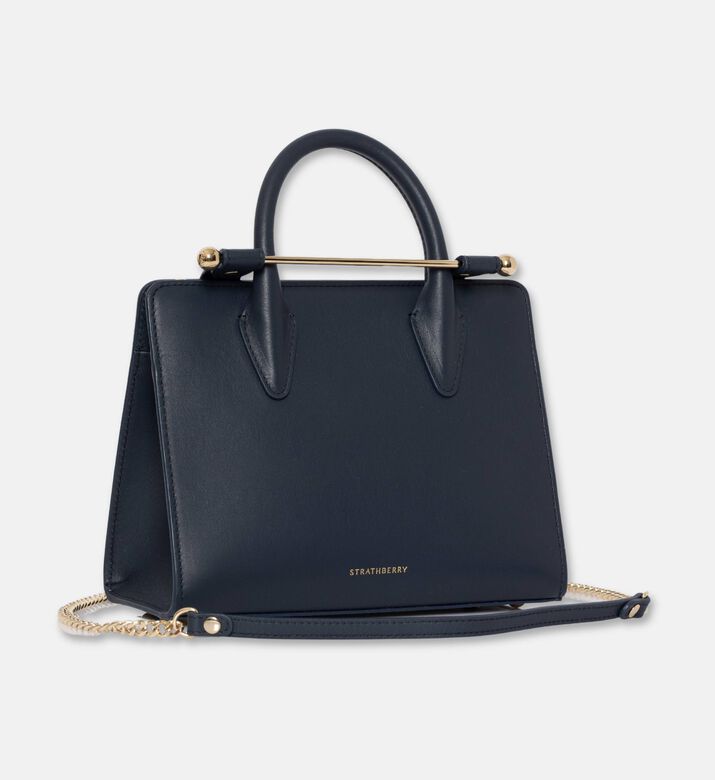 Strathberry Top Handle Mini Tote Bag, Dark-blue, Packshot View