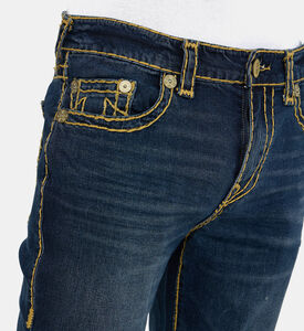 Slim-fit Contrasted Lines Denim Pants Slim-fit Contrasted Lines Denim Pants