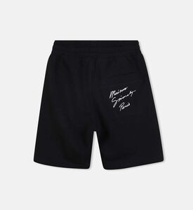 شورت صوف مطرز برباط خصر