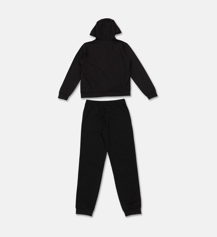 EA7 Cotton Zip-up Tracksuit, Black, 14y, Packshot View