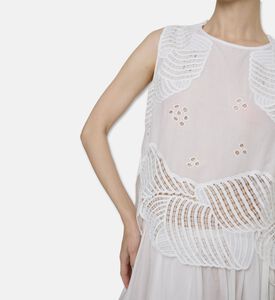 Beatrice B Cotton Embroidered Sleeveless Top, Model View