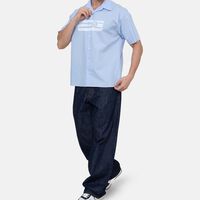 Short-sleeve Plain Cotton Shirt