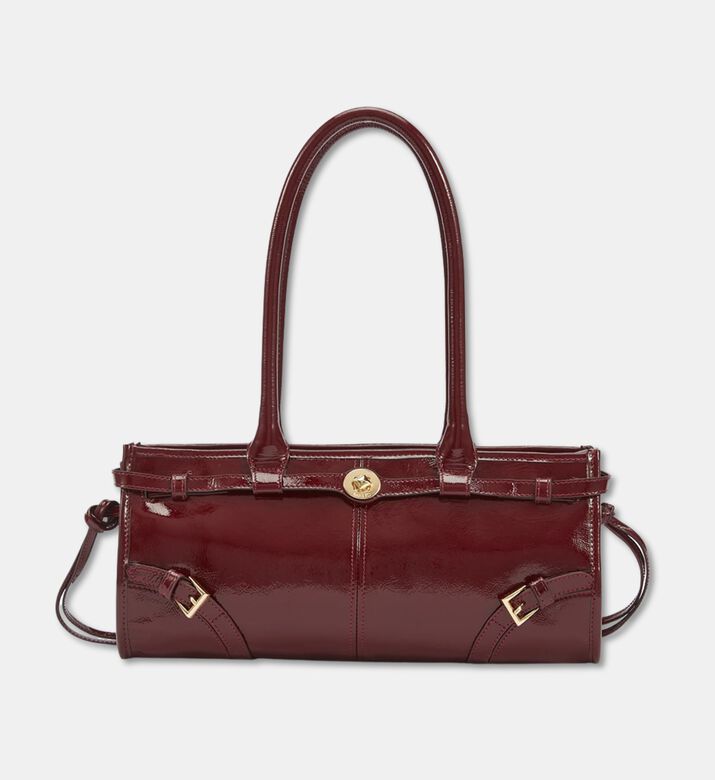 Manc Baby Jane Leather Shoulder Bag, Burgundy, Packshot View