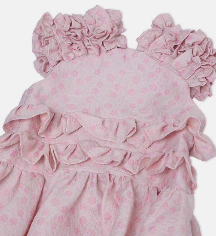 Girl Water Lily Embossed Dress Girl Water Lily Embossed Dress