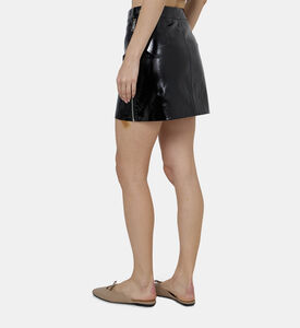 تنورة قصيرة جلد لامع