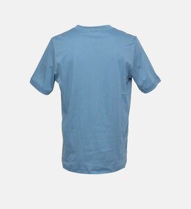 تي شيرت قطن بأكمام قصيرة ورقبة على شكل حرف V