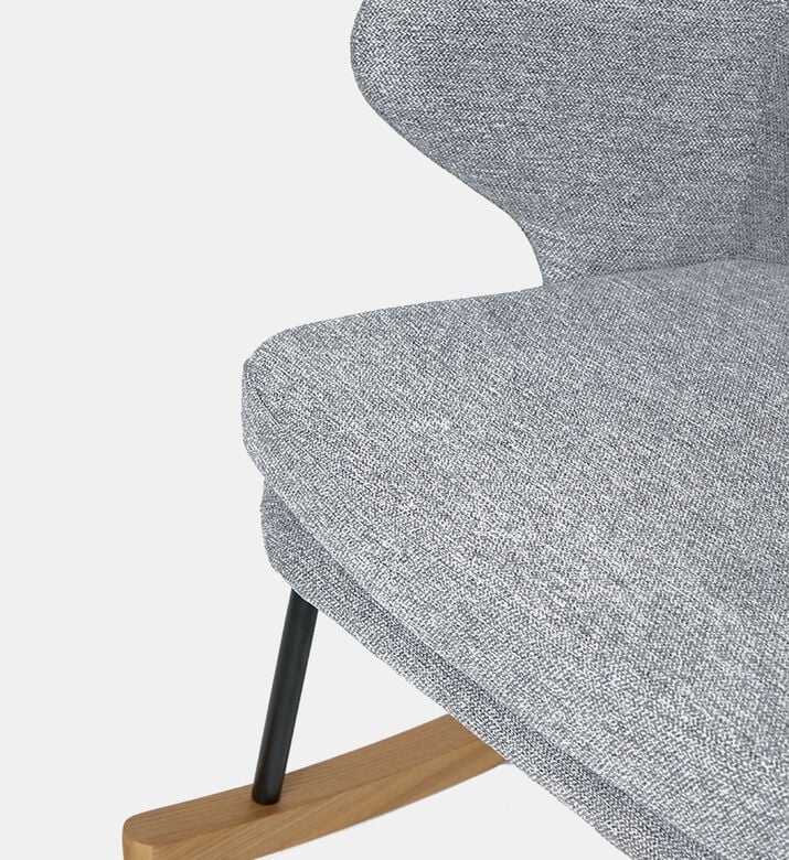 Home Deco and More Dolly Ash Wood Steel Rocking Chair, Grey, Packshot View Home Deco and More Dolly Ash Wood Steel Rocking Chair, Grey, Packshot View